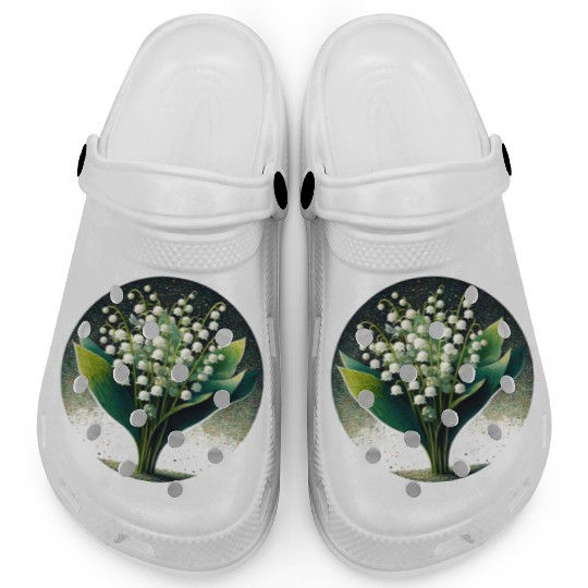 Mystical Lily of the Valley Illustration Clogs
