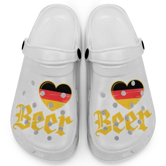 I Love Beer German Bier Funny Germany Flag Clogs
