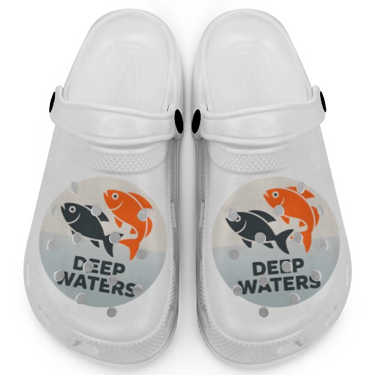 Deep Waters Fish Motif Design Clogs