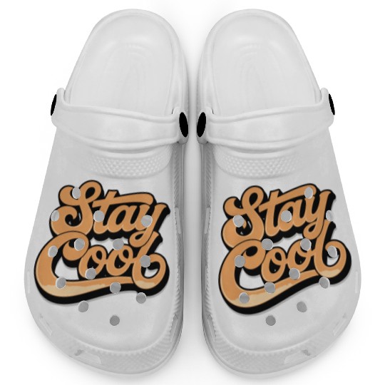 Retro style stay cool text Clogs typography