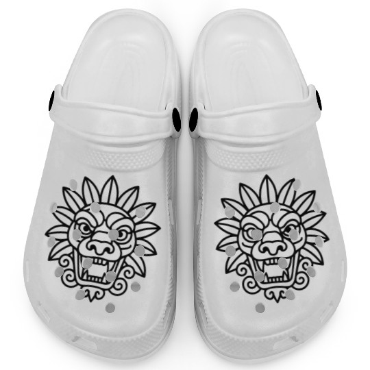Aztec Mythology Serpent Head Art Clogs
