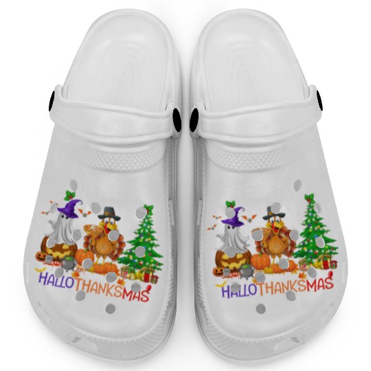 Retro Happy HalloThanksMas  Clogs