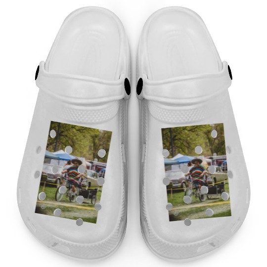 Colorful Fiesta Bicycle with Mexican Poncho Clogs