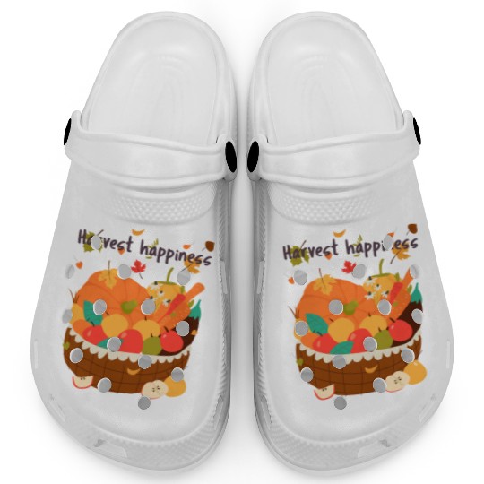 Harvest Happiness Fall Produce Illustration Clogs