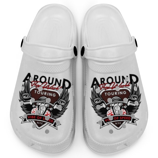 Vibe of Speed Motorcycle Artwork Clogs