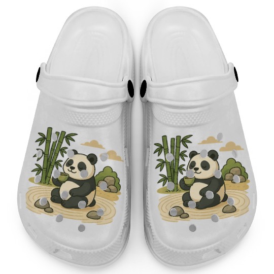 Serene Panda in Bamboo Garden Clogs