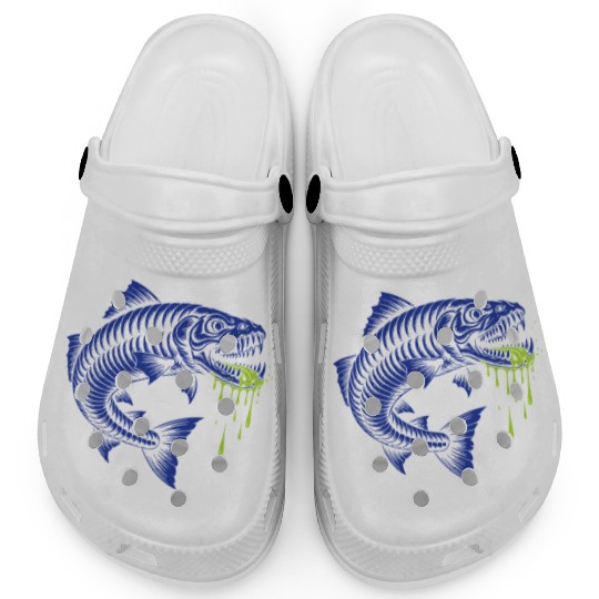 Neon Rage Fish Graphic Clogs