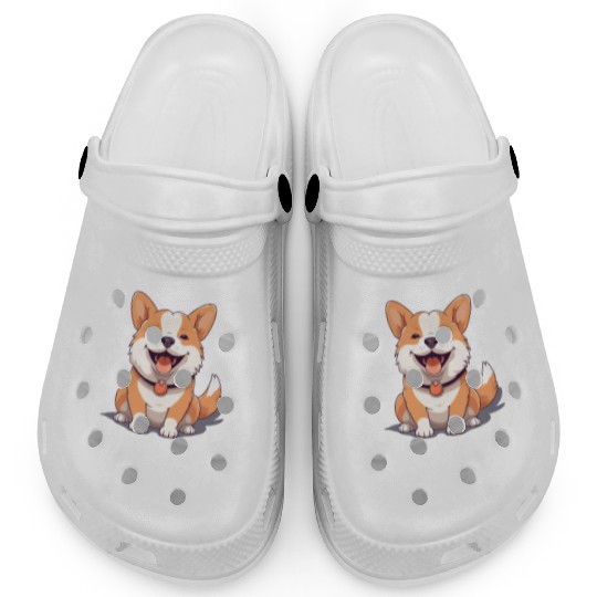Joyful Corgi Playfulness Design Clogs