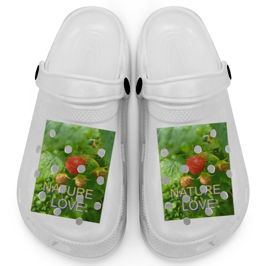 Vivid Raspberry and Greenery Nature Design Clogs