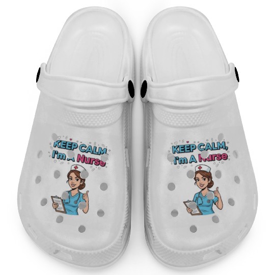 Keep Calm I'm a Nurse Illustration Clogs