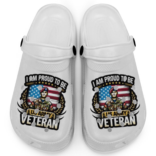Proud US Army Vet Emblem Clogs