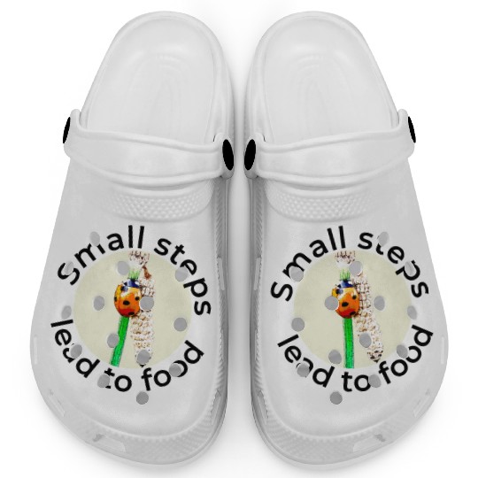 Small Steps Lead to Food – Ladybug Art Clogs