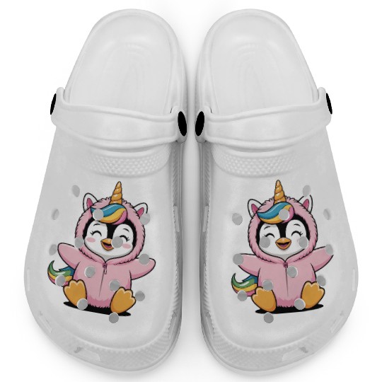 Colorful Unicorn Penguin Costume Clogs