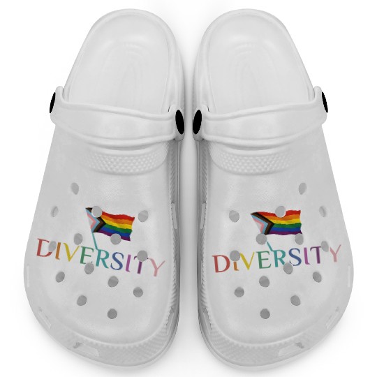 Diversity Pride Flag Inspirational Design Clogs