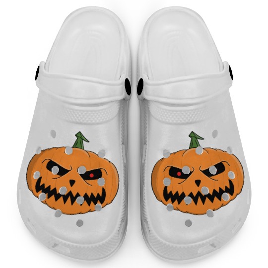 Menacing Jack-O'-Lantern Halloween Design Clogs