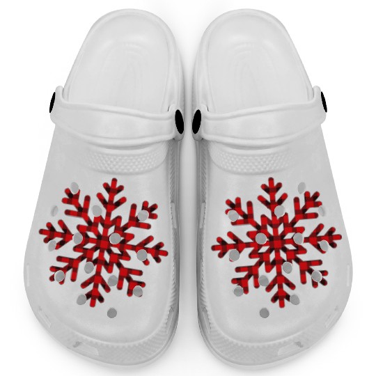 Plaid Snowflake Holiday Pattern Clogs