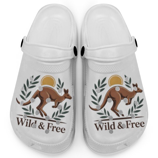 Kangaroo Embrace with Nature Motif Clogs