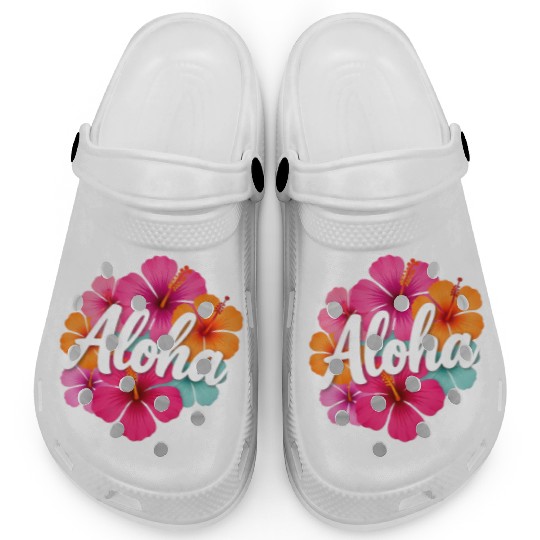 Aloha Hibiscus Hawaiian Dream Design Hawaii Vaca  Clogs