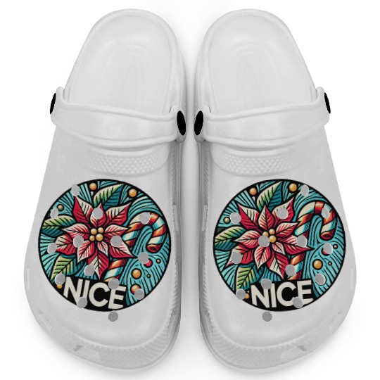 Festive Poinsettia Holiday Patch Clogs