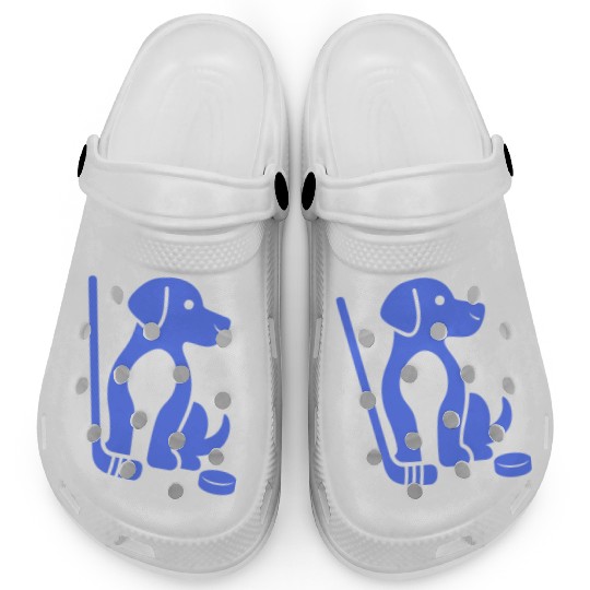 Dachshund Beagle hockey pet silhouette minimalist Clogs