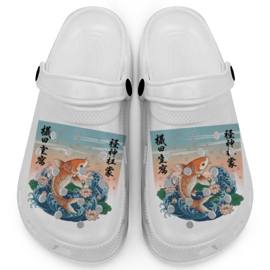 Koi Fish and Lotus Harmony Design Clogs