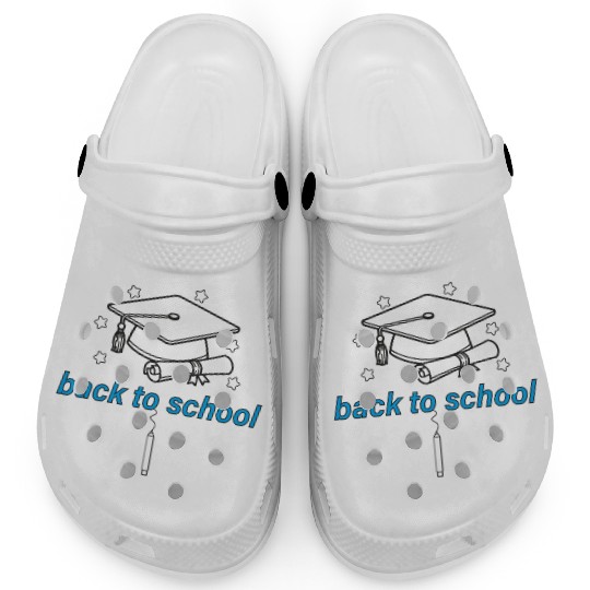 Graduation Cap and Scroll Back to School Print Clogs