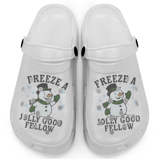 Frosty Snowman Jolly Greeting Design Clogs