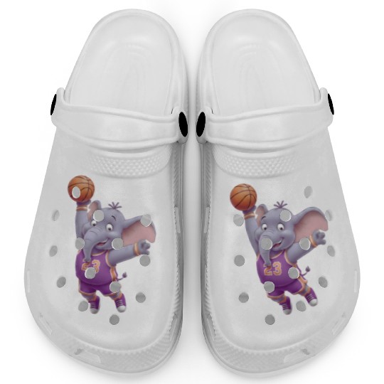 Cartoon Elephant Basketball Player – Fun Sports Ar Clogs