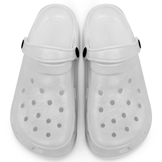 Whimsical Ghost Funny Quote Design Clogs