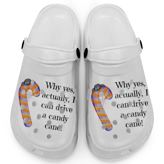 Funny Quote Halloween Candy Cane with Spider Clogs