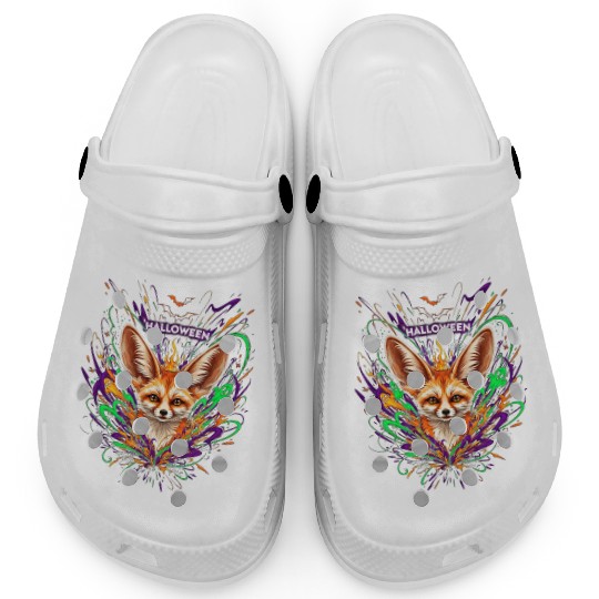 Halloween Fox with Psychedelic Fireworks Clogs