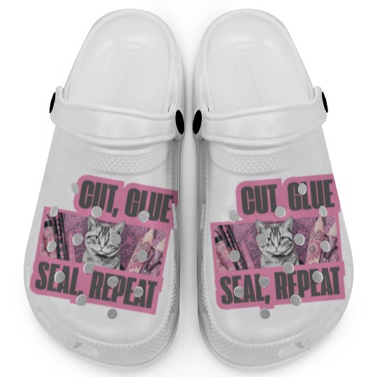 Decoupage Mantra Cut Glue Seal Repeat Cat Clogs