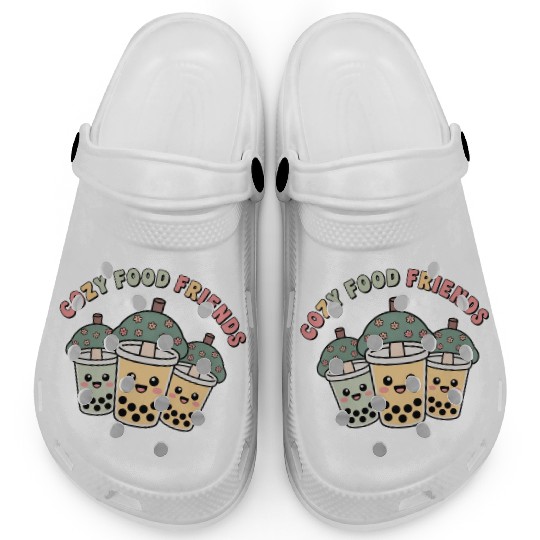 Cute Bubble Tea Cloud Trio Design Clogs