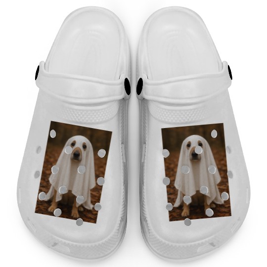 Autumn Forest Ghost Dog Tapestry Clogs