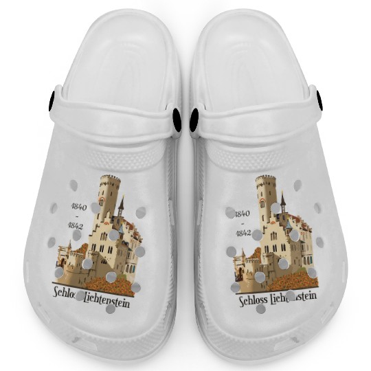 Lichtenstein Castle, hand-drawn. Germany Clogs