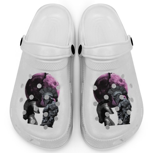 Ancient Warrior Battle Moon Scene Clogs