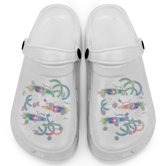 VR Skeleton Head Circuit Vision Streetwear Clogs