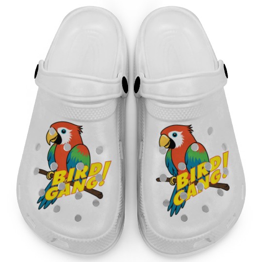 Bird Gang Parrot Cartoon Sticker | Tropical Funny  Clogs
