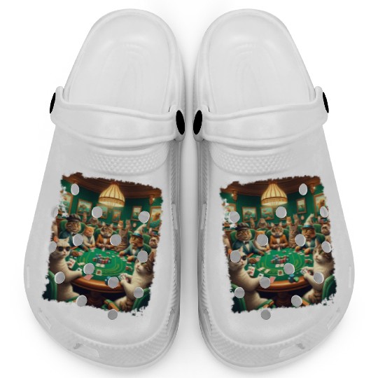 Playing Card Gambling Cat Playing Poker Cards Clogs