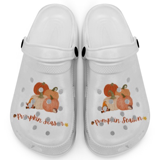 Autumn Pumpkin Harvest Illustration Clogs