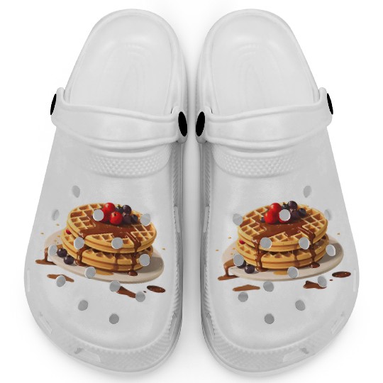 Chocolate Drizzled Berry Waffles Design Clogs
