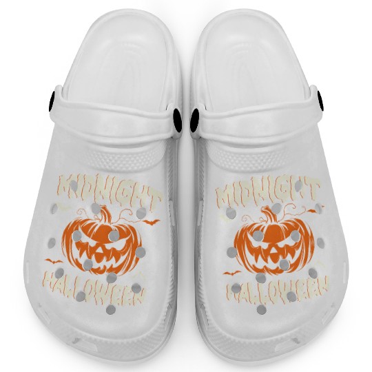 Midnight Halloween Pumpkin Scary Jack-O-Lantern Clogs