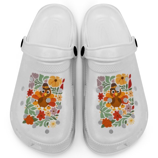 Festive Harvest Thanksgiving Turkey Clogs