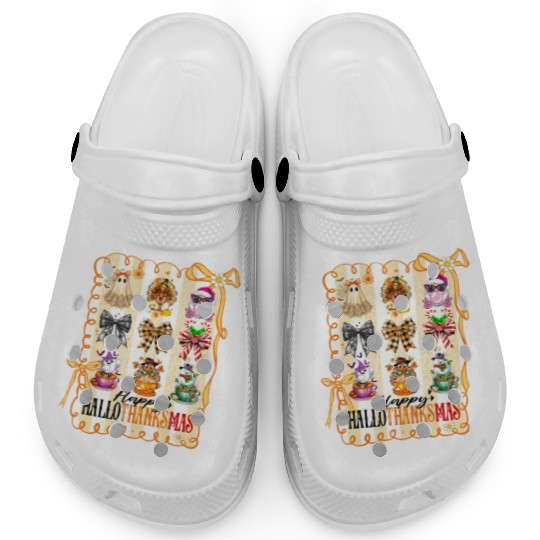 Thanksgiving Christmas Happy Hallothanksmas Clogs