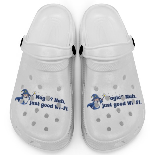 Whimsical Wizard with Star Wand Clogs