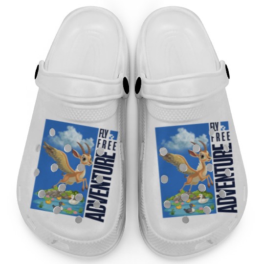 Flying Mythical Waterfowl with Adventure Theme Clogs