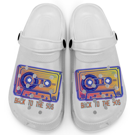 Back to the 90s Retro Cassette Tape Clogs