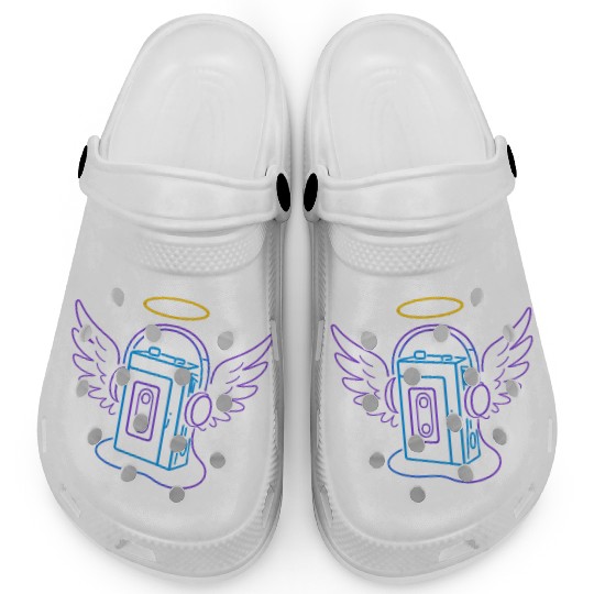 Celestial Audio Girl with Angel Wings Clogs