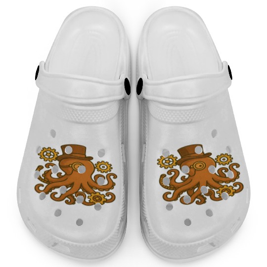 Steampunk Octopus with Top Hat Clogs