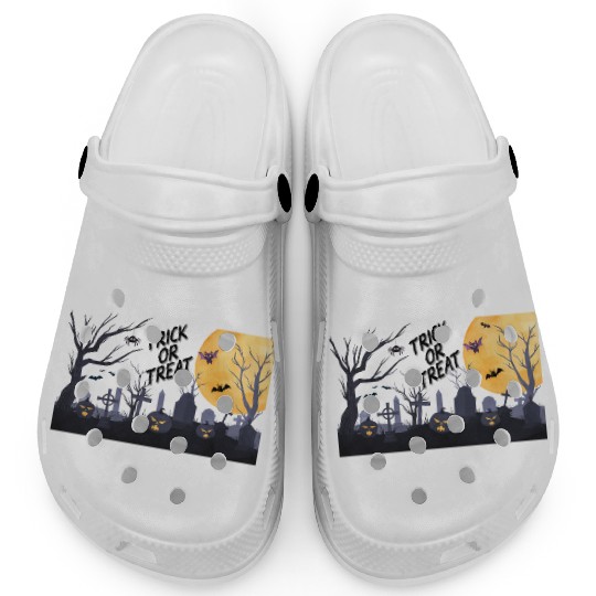 Trick-or-Treat Pumpkin Graveyard Clogs